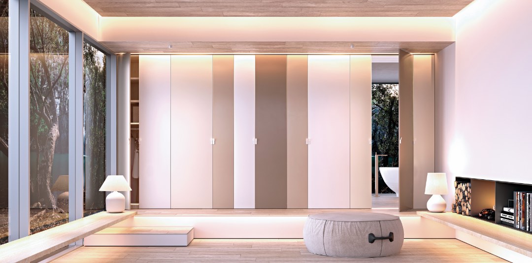 Puertas correderas lisas asimétricas